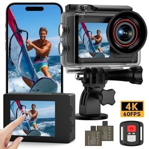 4K Action Camera with Touchscreen - Black